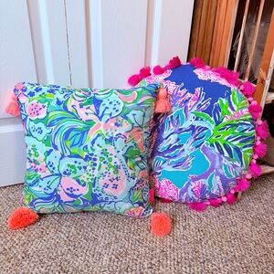 Lilly Pulitzer Colorful Decorative Pillows with Tassels
